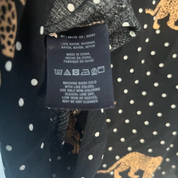 Maeve Anthropologie Black and White Leopard Cheetah Button Up Blouse - Picture 5 of 5